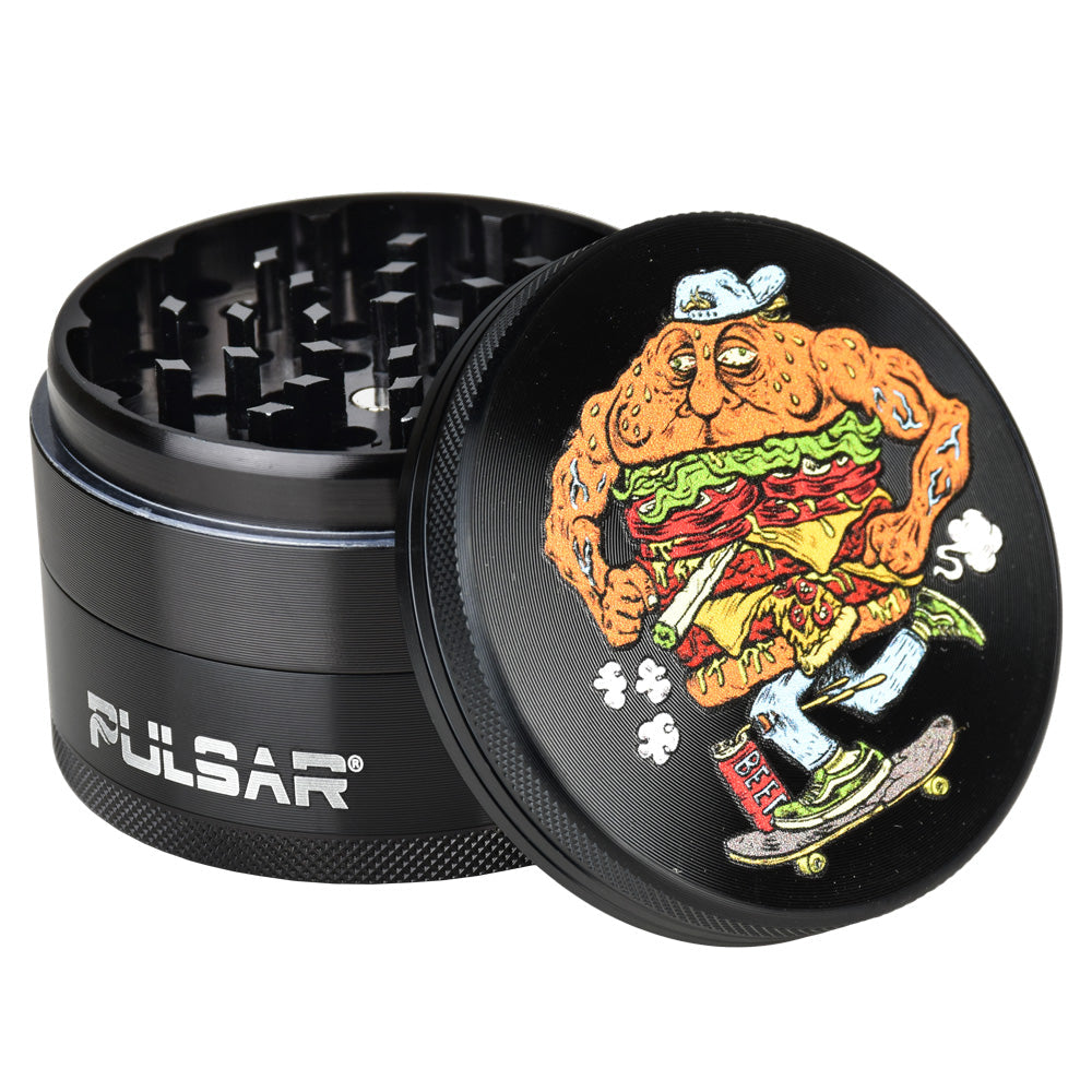 Pulsar Artist Series Grinder | Wooden Cyclops Skateburger - VaporizeUSA