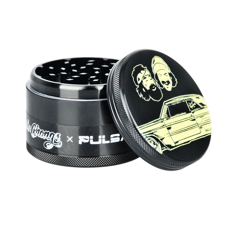 Cheech & Chong's™ x Pulsar Black Metal Grinder | 4pc | 2.5"