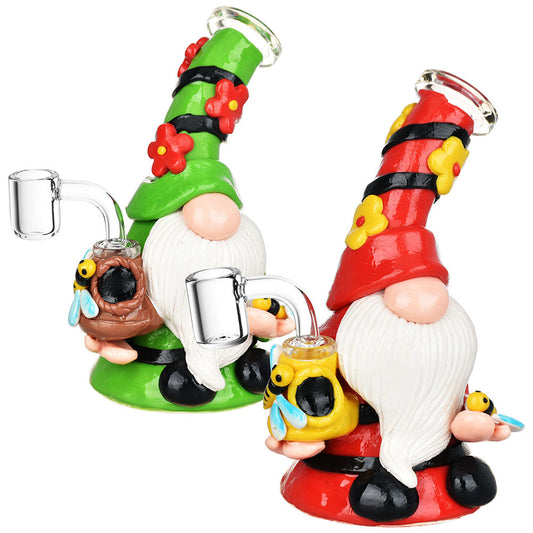 Flower Gnome Glass & Enamel Dab Rig - 7" / 14mm F